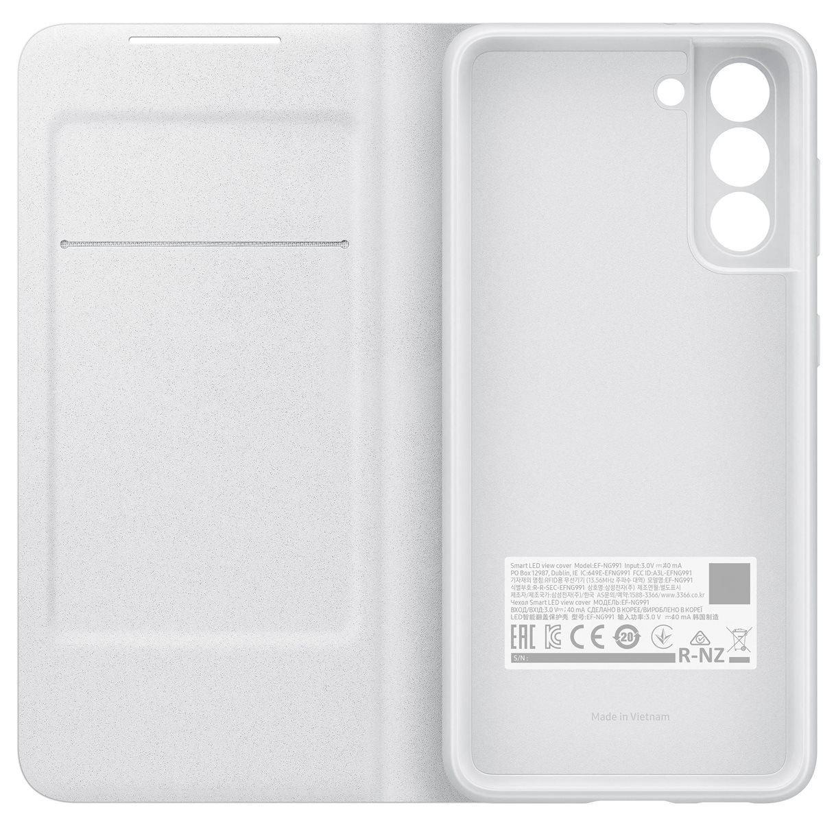 Samsung Samsung Galaxy S21 Book Cover Mit Led Anzeigesmart Led View Cover Light Gray Ef Ng991pjegew Ef Ng991pjegew Eiger Protection Switzerland